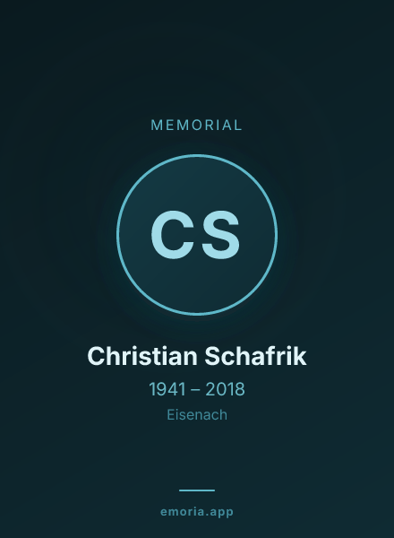 Memorial portrait of Christian Schafrik