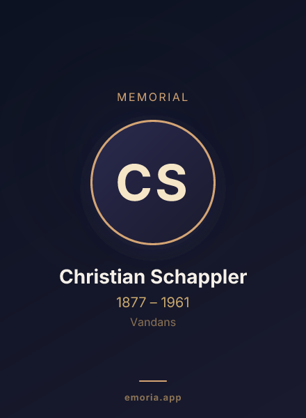 Memorial portrait of Christian Schappler