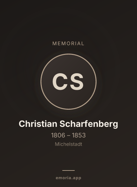 Memorial portrait of Christian Scharfenberg