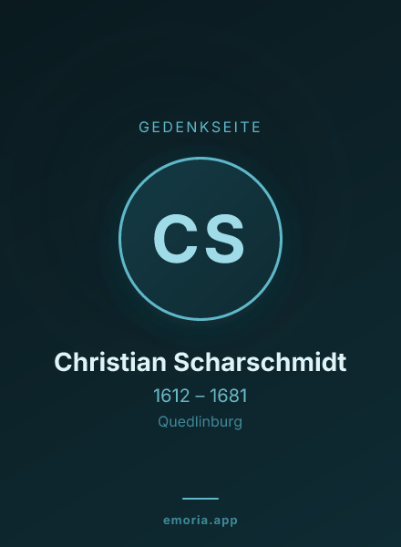 Gedenkportrait von Christian Scharschmidt