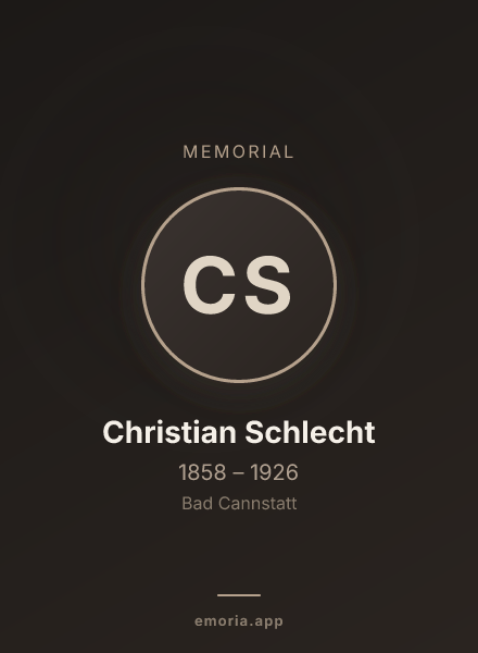 Memorial portrait of Christian Schlecht
