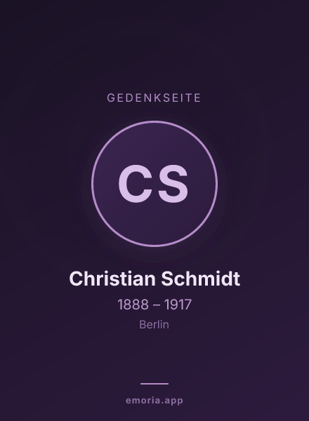 Gedenkportrait von Christian Schmidt