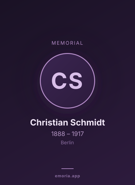 Memorial portrait of Christian Schmidt