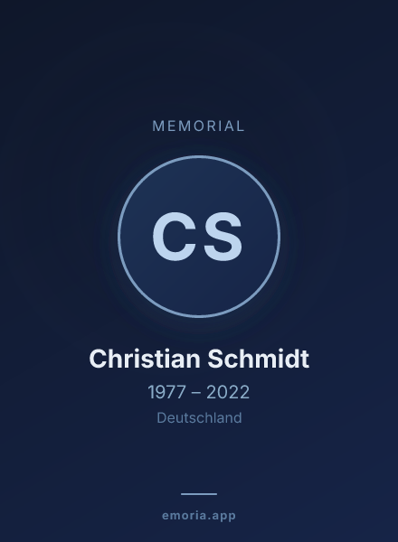 Memorial portrait of Christian Schmidt