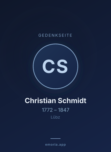 Gedenkportrait von Christian Schmidt