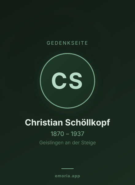 Gedenkportrait von Christian Schöllkopf
