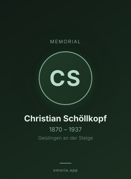 Memorial portrait of Christian Schöllkopf