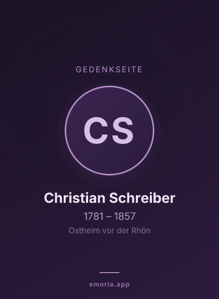 Gedenkportrait von Christian Schreiber