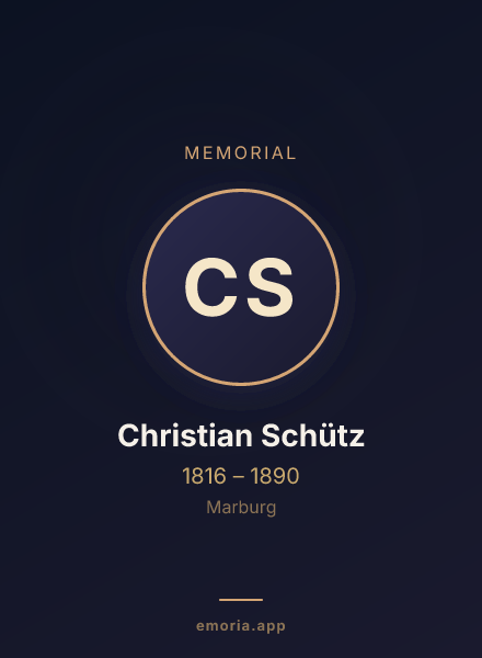 Memorial portrait of Christian Schütz
