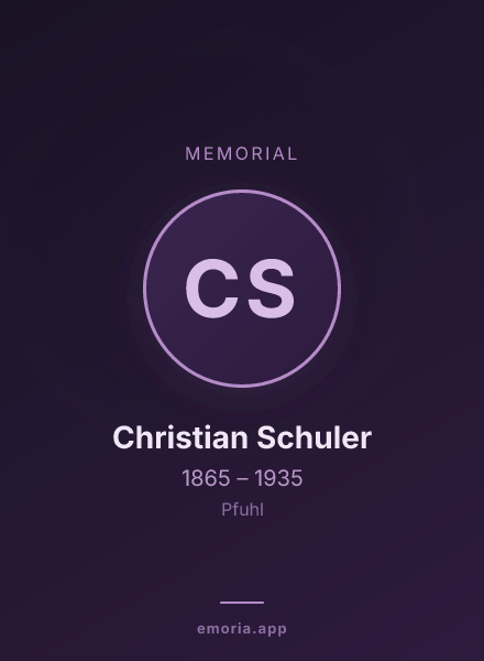 Memorial portrait of Christian Schuler