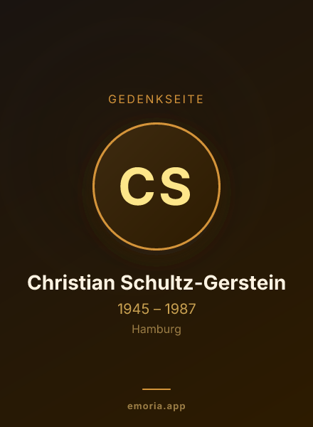 Gedenkportrait von Christian Schultz-Gerstein