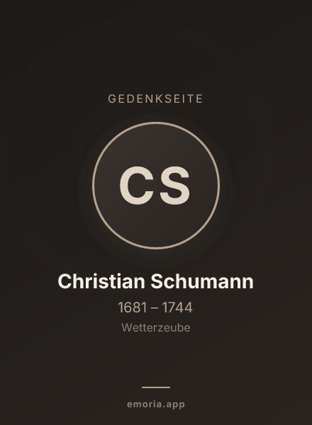 Gedenkportrait von Christian Schumann
