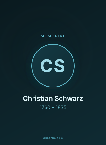 Memorial portrait of Christian Schwarz