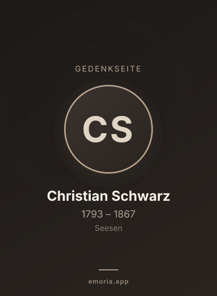 Gedenkportrait von Christian Schwarz