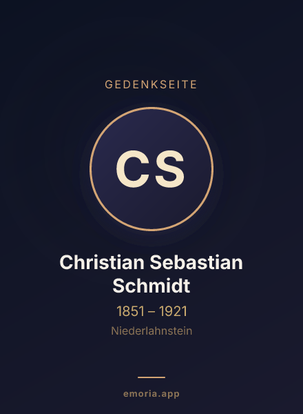 Gedenkportrait von Christian Sebastian Schmidt