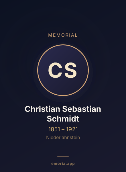 Memorial portrait of Christian Sebastian Schmidt