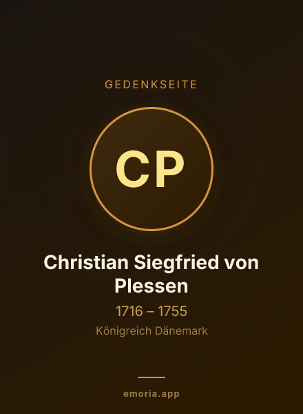 Gedenkportrait von Christian Siegfried von Plessen