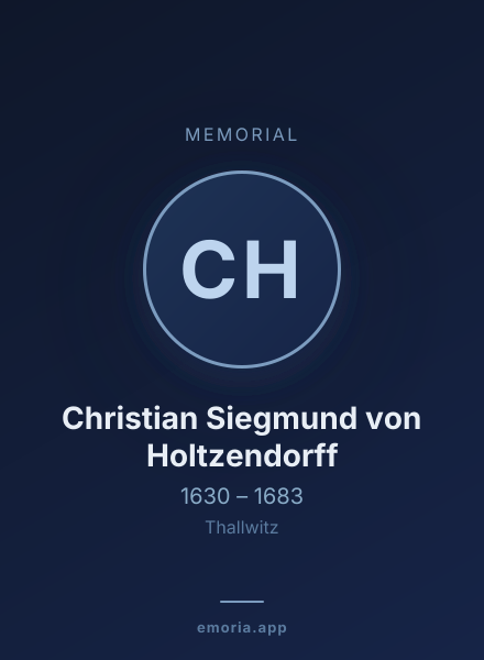 Memorial portrait of Christian Siegmund von Holtzendorff