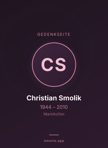Gedenkportrait von Christian Smolik