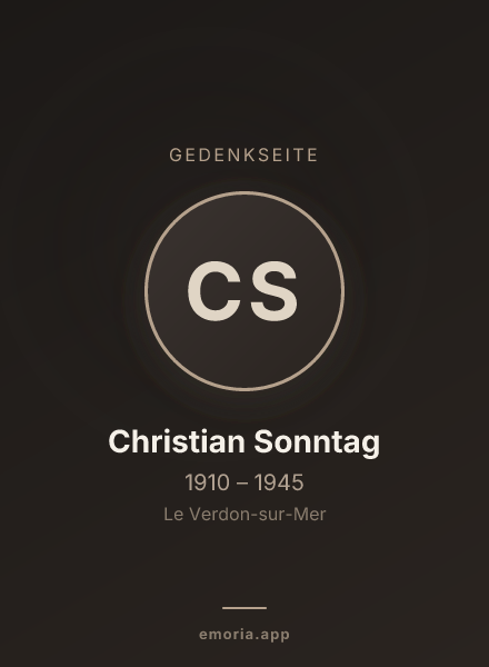 Gedenkportrait von Christian Sonntag