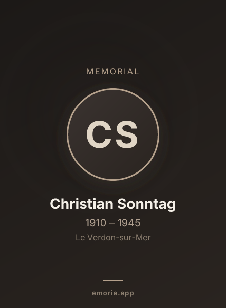Memorial portrait of Christian Sonntag