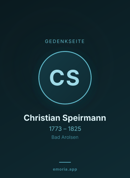 Gedenkportrait von Christian Speirmann