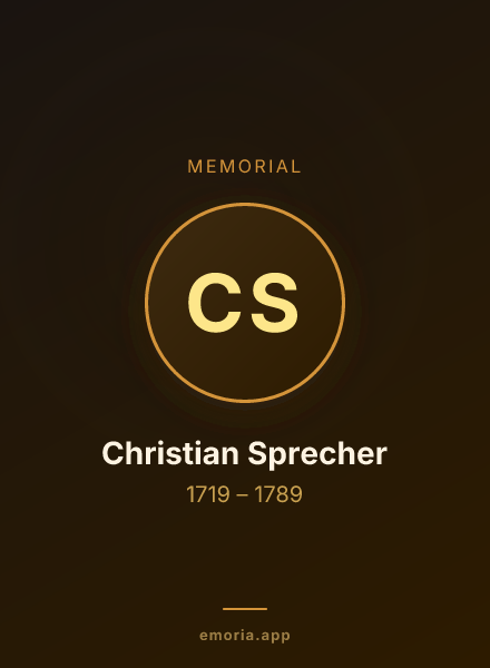 Memorial portrait of Christian Sprecher