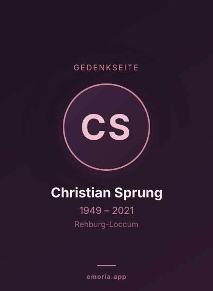 Gedenkportrait von Christian Sprung