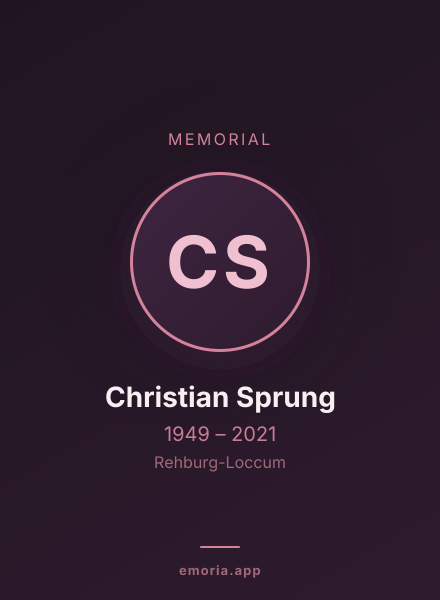 Memorial portrait of Christian Sprung