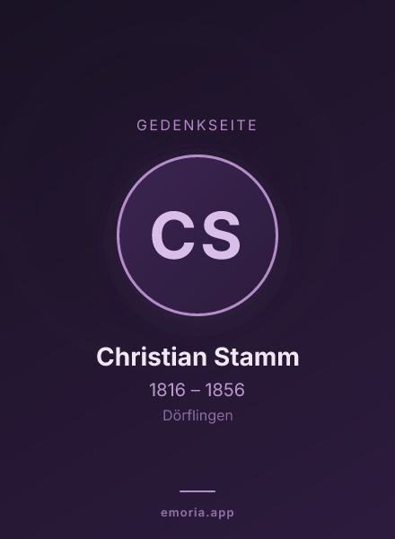 Gedenkportrait von Christian Stamm