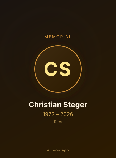Memorial portrait of Christian Steger