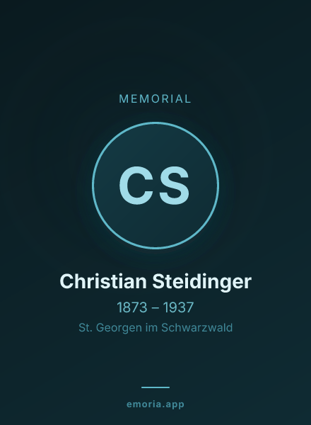 Memorial portrait of Christian Steidinger