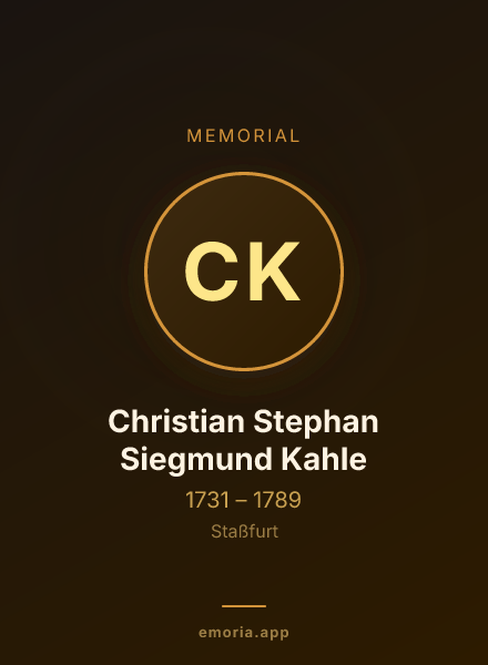 Memorial portrait of Christian Stephan Siegmund Kahle