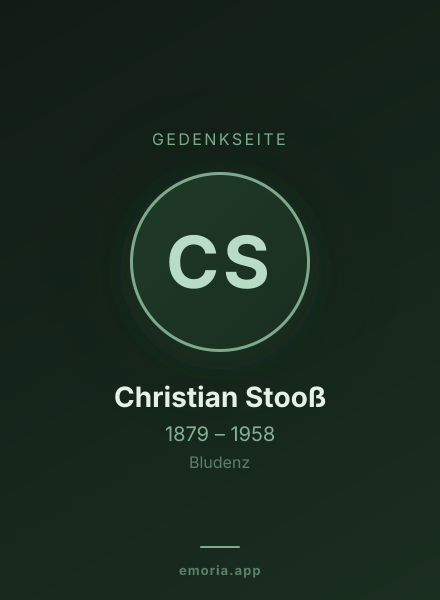 Gedenkportrait von Christian Stooß