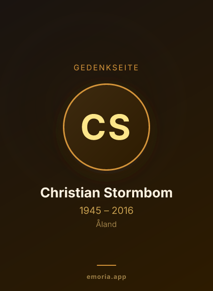 Gedenkportrait von Christian Stormbom