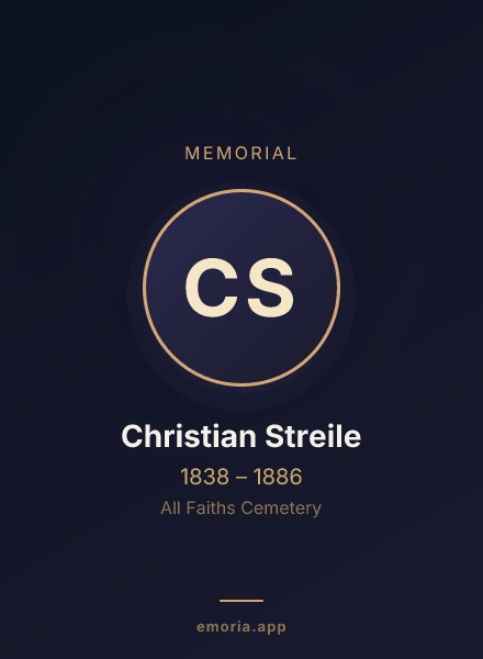 Memorial portrait of Christian Streile