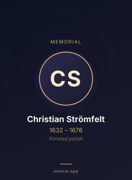 Memorial portrait of Christian Strömfelt