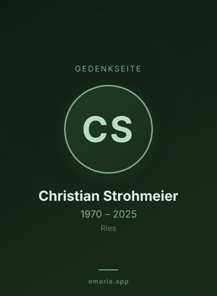 Gedenkportrait von Christian Strohmeier