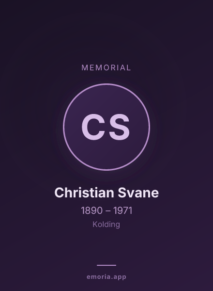 Memorial portrait of Christian Svane