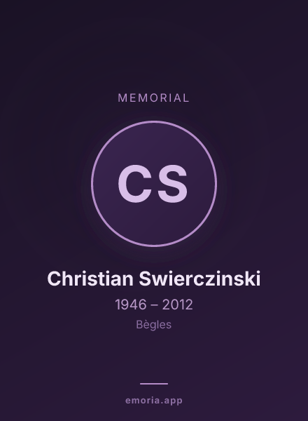 Memorial portrait of Christian Swierczinski