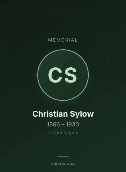 Memorial portrait of Christian Sylow