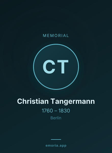 Memorial portrait of Christian Tangermann