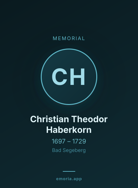Memorial portrait of Christian Theodor Haberkorn