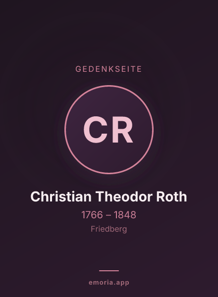 Gedenkportrait von Christian Theodor Roth
