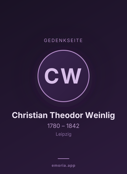 Gedenkportrait von Christian Theodor Weinlig