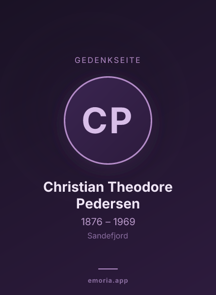 Gedenkportrait von Christian Theodore Pedersen