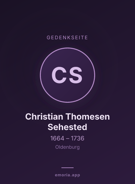 Gedenkportrait von Christian Thomesen Sehested
