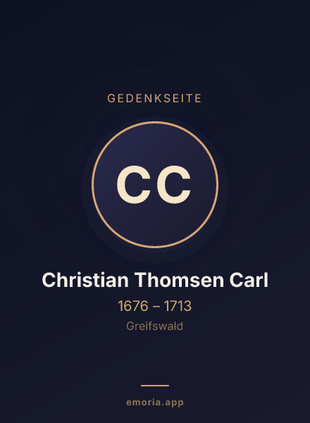 Gedenkportrait von Christian Thomsen Carl