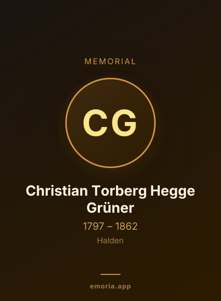 Memorial portrait of Christian Torberg Hegge Grüner