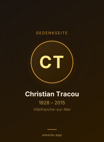Gedenkportrait von Christian Tracou
